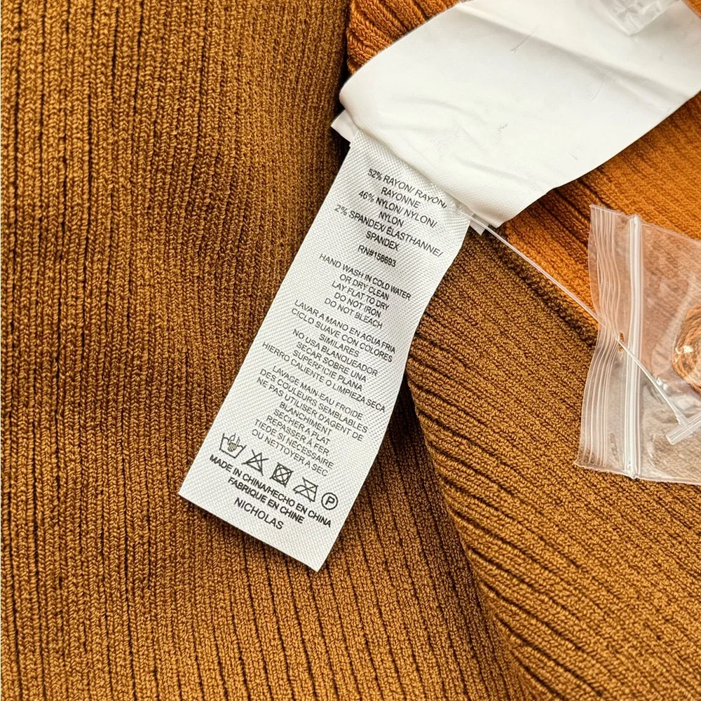 🆕 NICHOLAS 🧿 NWT Daija Twisted Two-Tone Ribbed Knit Midi Dress - Picture 16 of 16